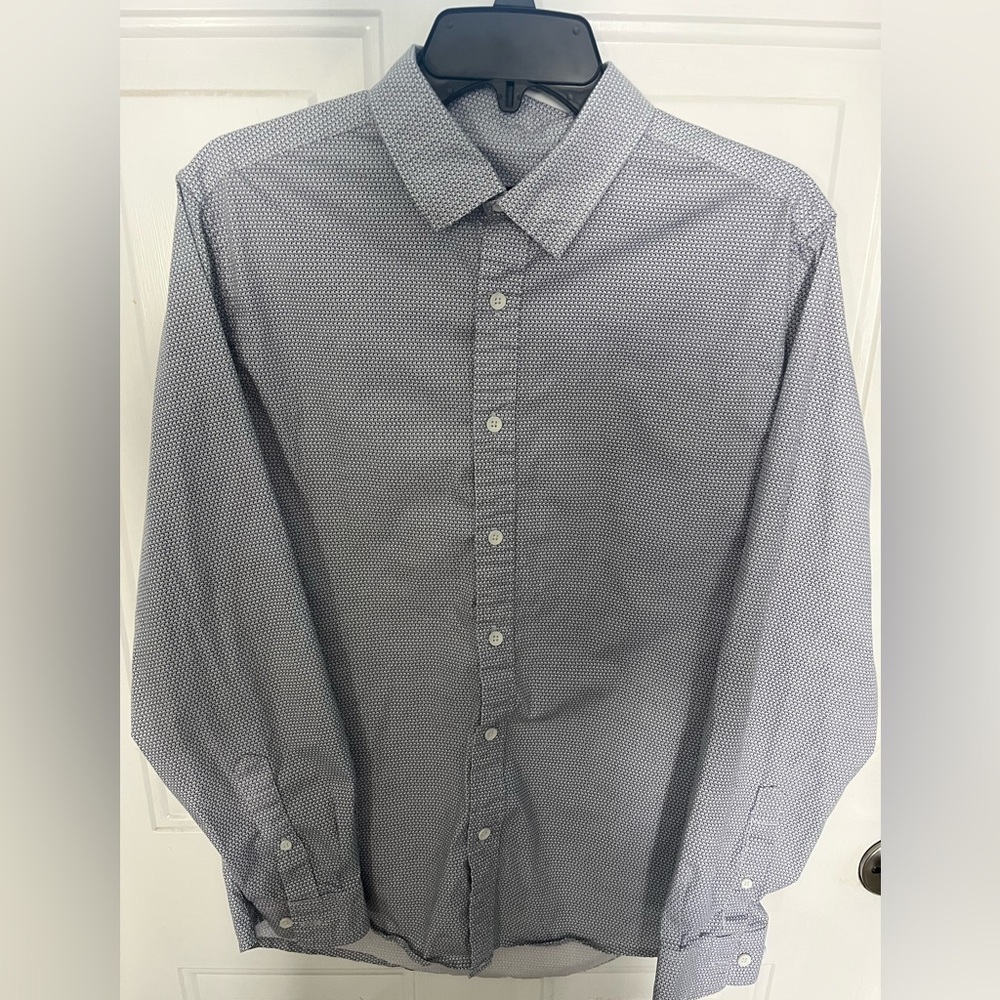 Kenneth Cole Men's Black and White Button Down Shirt
